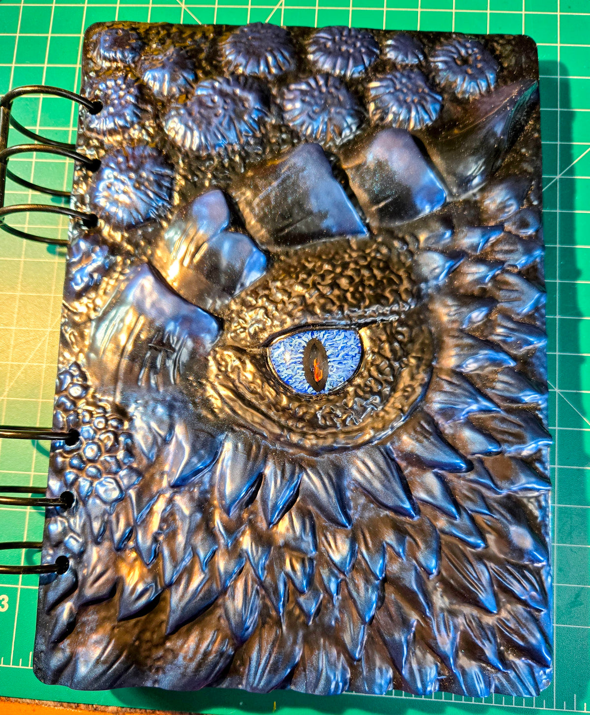 Blue-Black Dragon Refillable Notebook – A5 Handmade Fantasy Journal