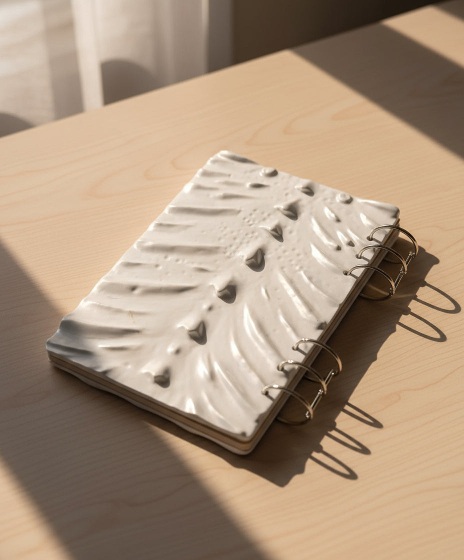 White Dragon Refillable Notebook – A5 Handmade Fantasy Journal